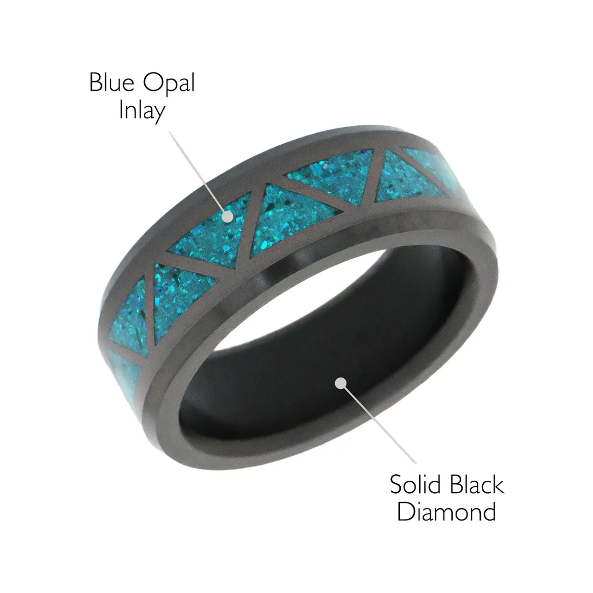 Elysium Black Diamond Ares Blue Opal Triangle Pattern Inlay - Image 2