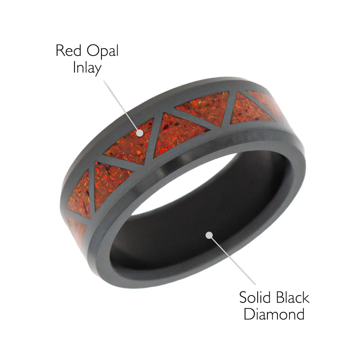 Elysium Black Diamond Ares Red Opal Triangle Pattern Inlay - Image 2