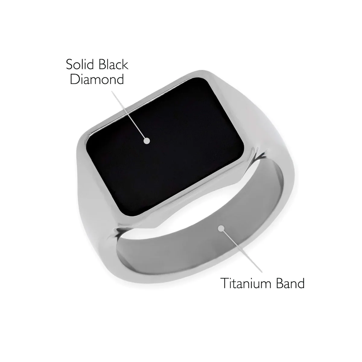 Elysium Black Diamond Perseus Titanium Band Black Diamond Signet - Image 2