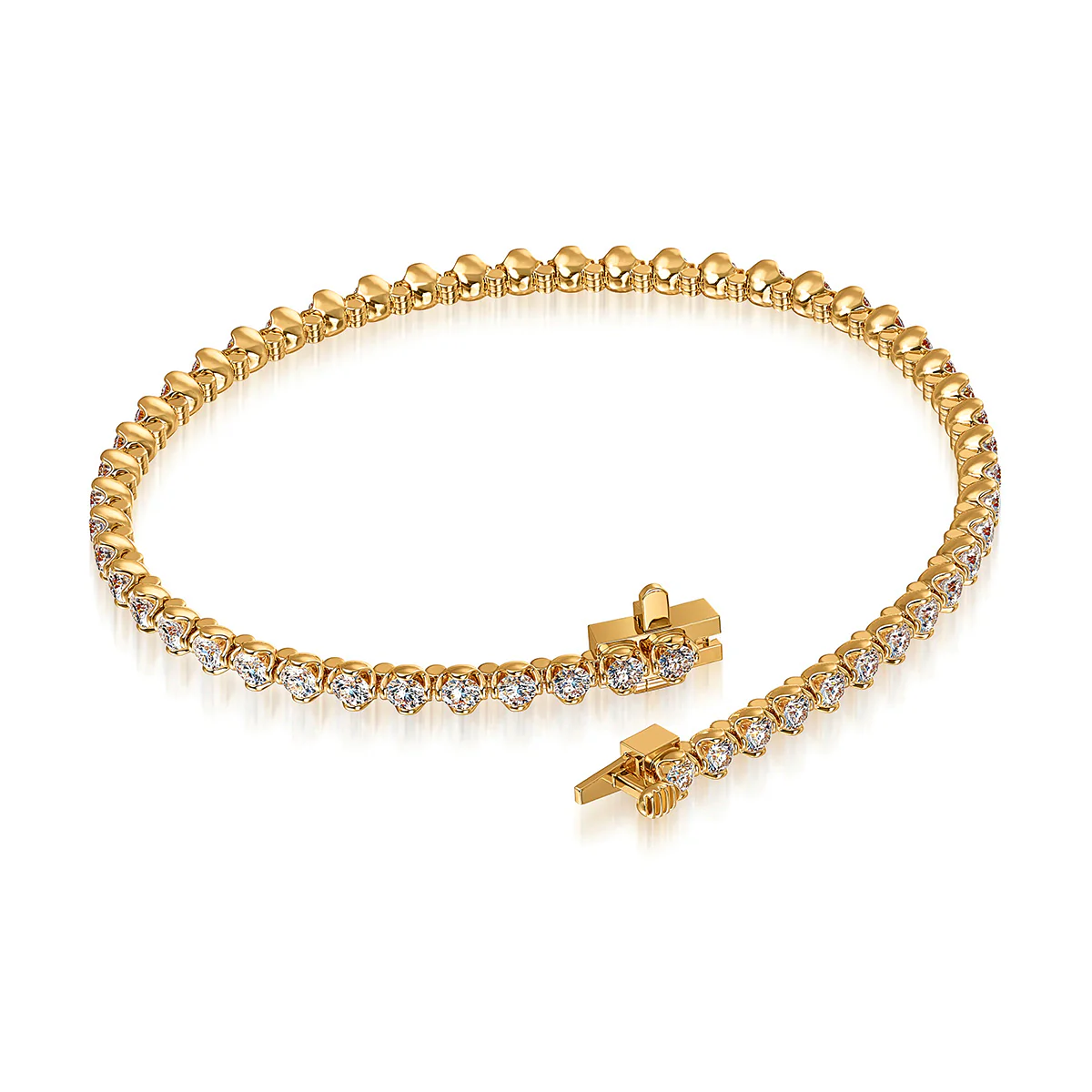 J'evar Lotus Petals Diamond Tennis Bracelet - Image 2