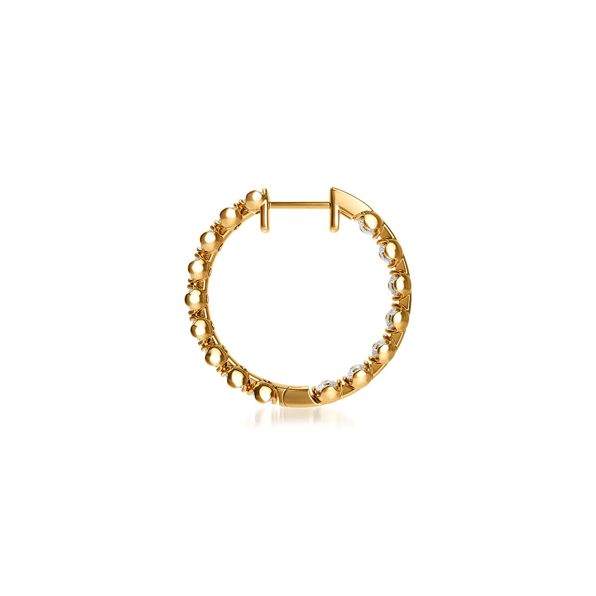 J'evar Lotus Petals Diamond Hoop Earrings - Image 3