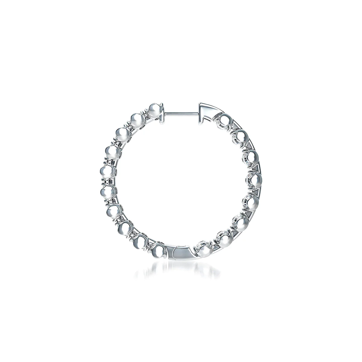 J'evar Lotus Petals Diamond Hoop Earrings - Image 3