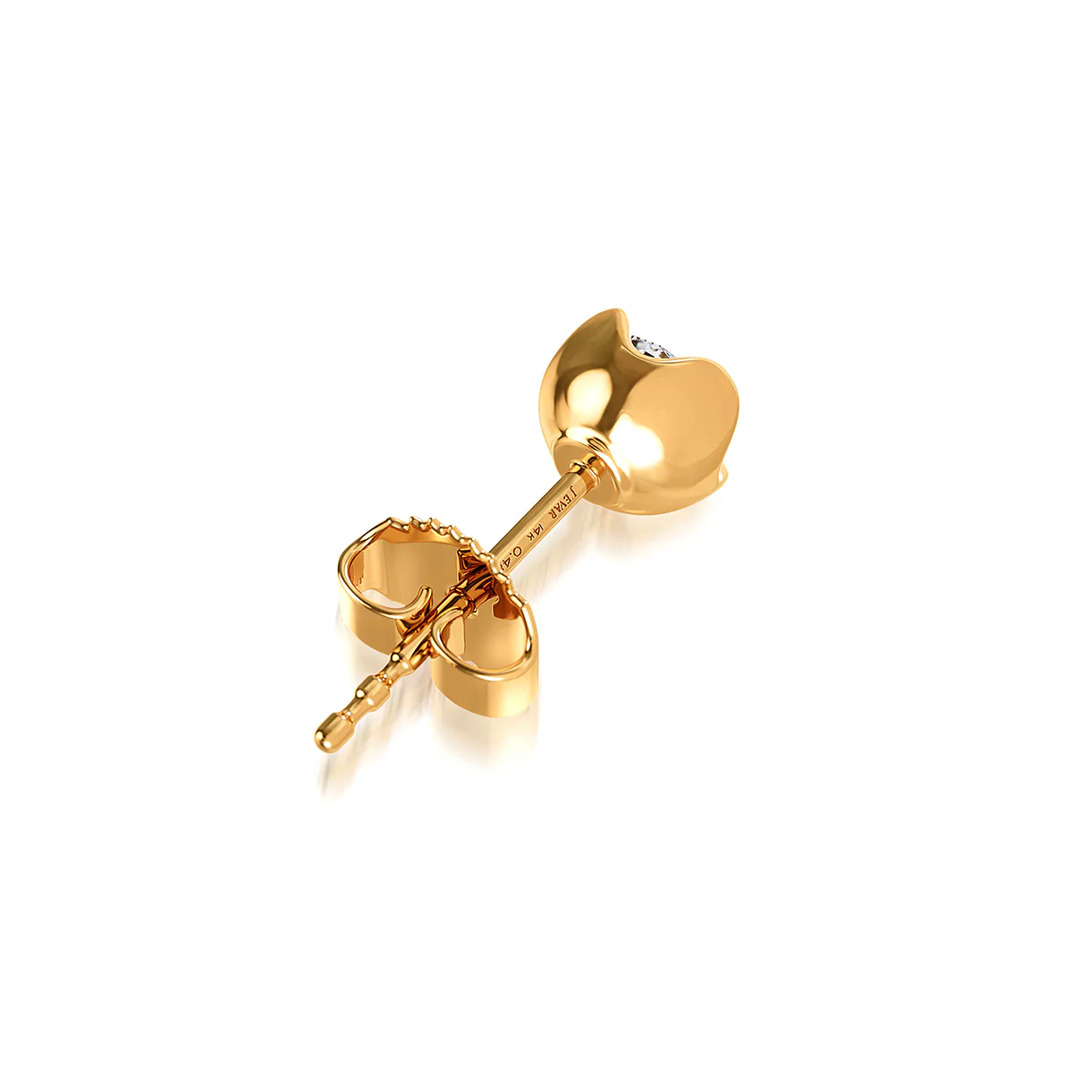 J'evar Lotus Petals Diamond Stud Earrings - Image 3