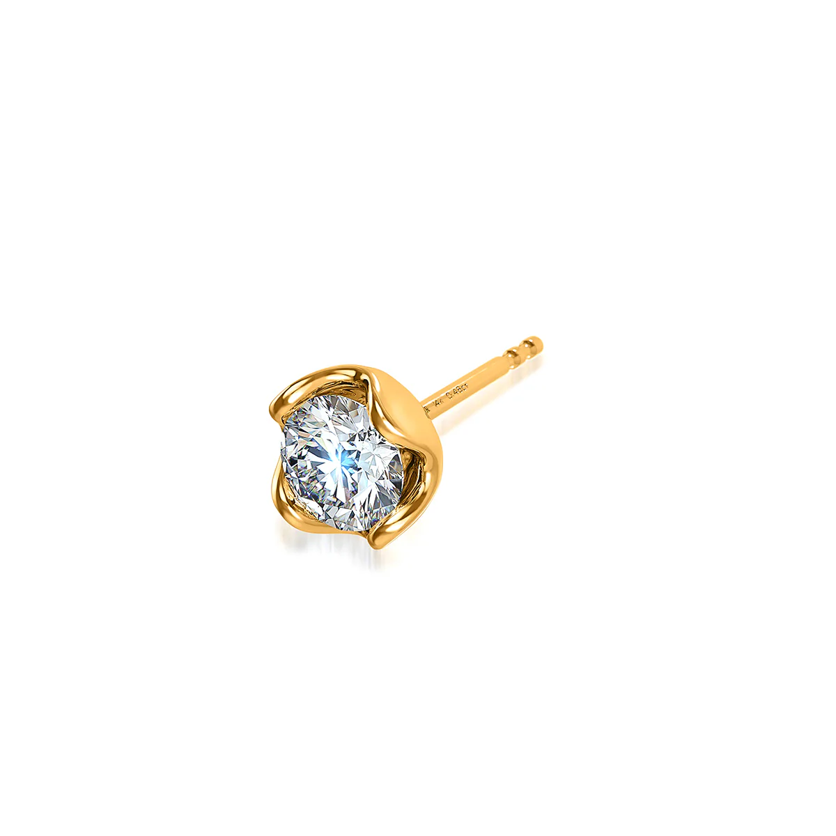 J'evar Lotus Petals Diamond Stud Earrings - Image 4
