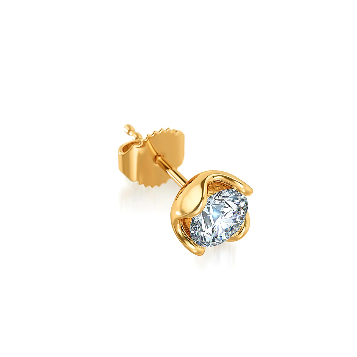 J'evar Lotus Petals Diamond Stud Earrings - Image 2
