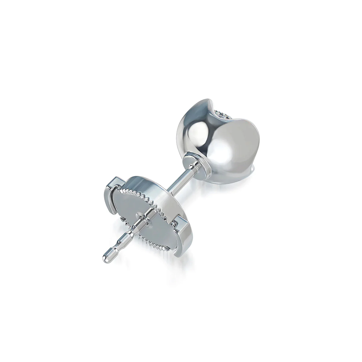 J'evar Certified Lotus Petals Diamond Stud Earrings - Image 3