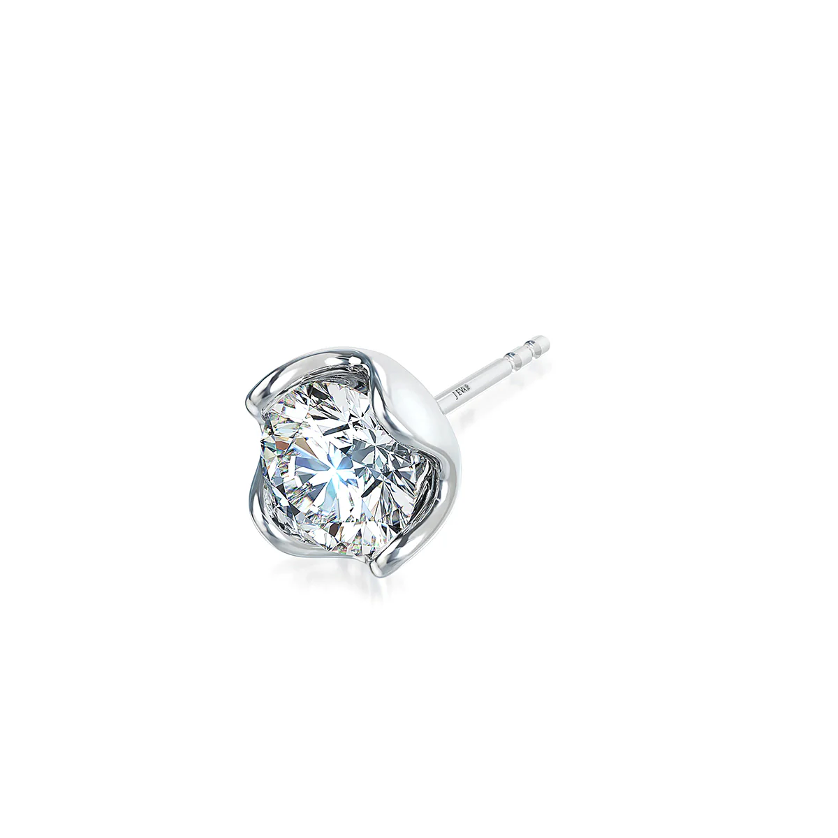 J'evar Certified Lotus Petals Diamond Stud Earrings - Image 4