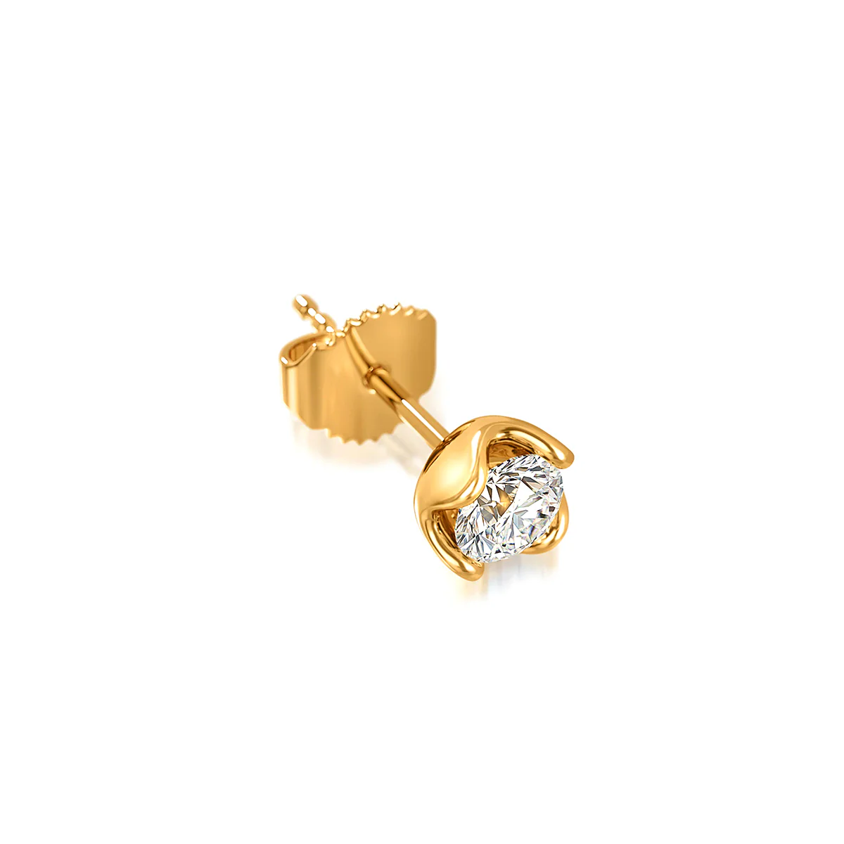 J'evar Lotus Petals Diamond Stud Earrings - Image 2