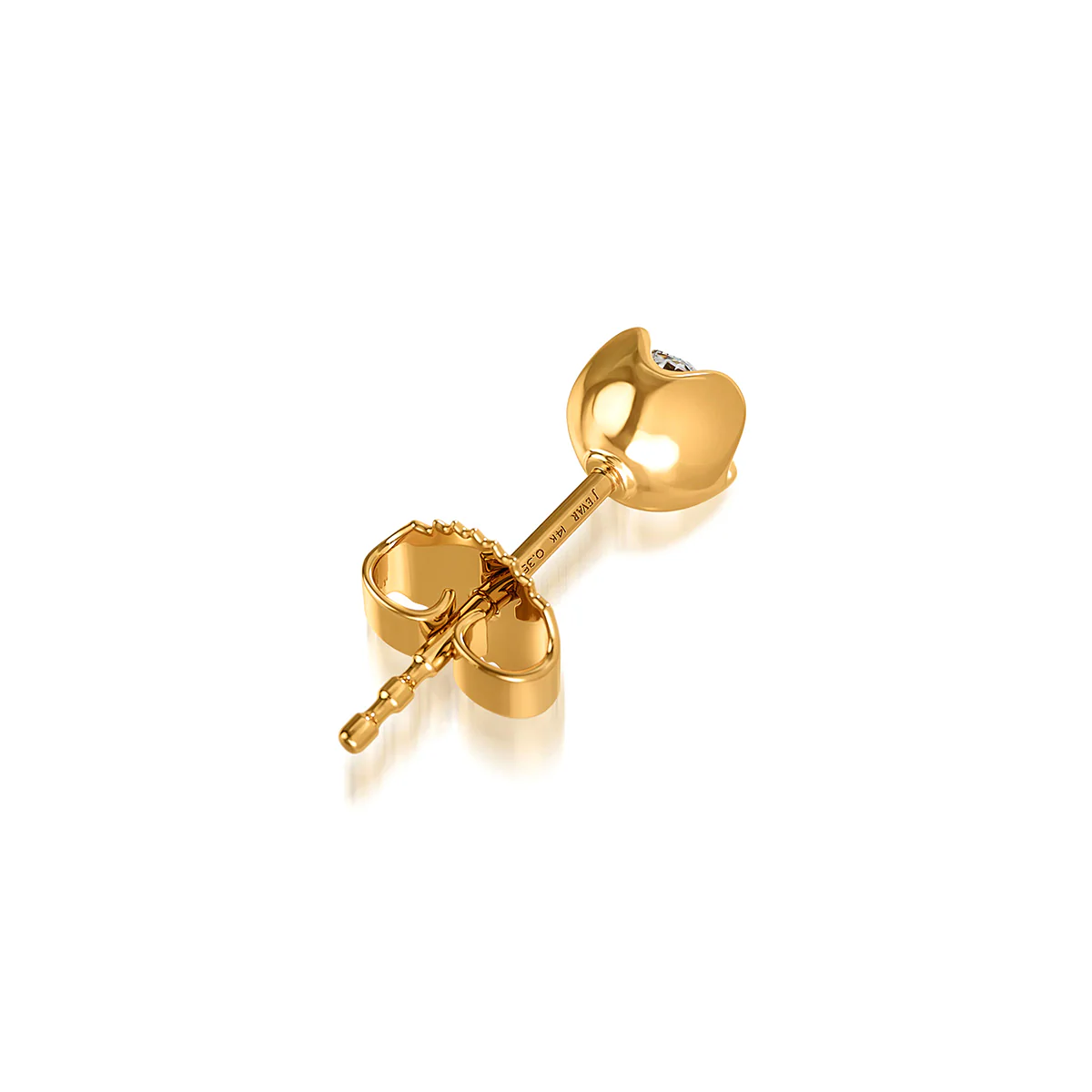 J'evar Lotus Petals Diamond Stud Earrings - Image 3