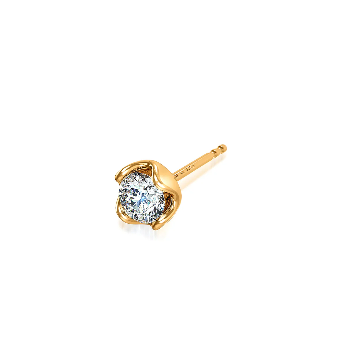 J'evar Lotus Petals Diamond Stud Earrings - Image 4