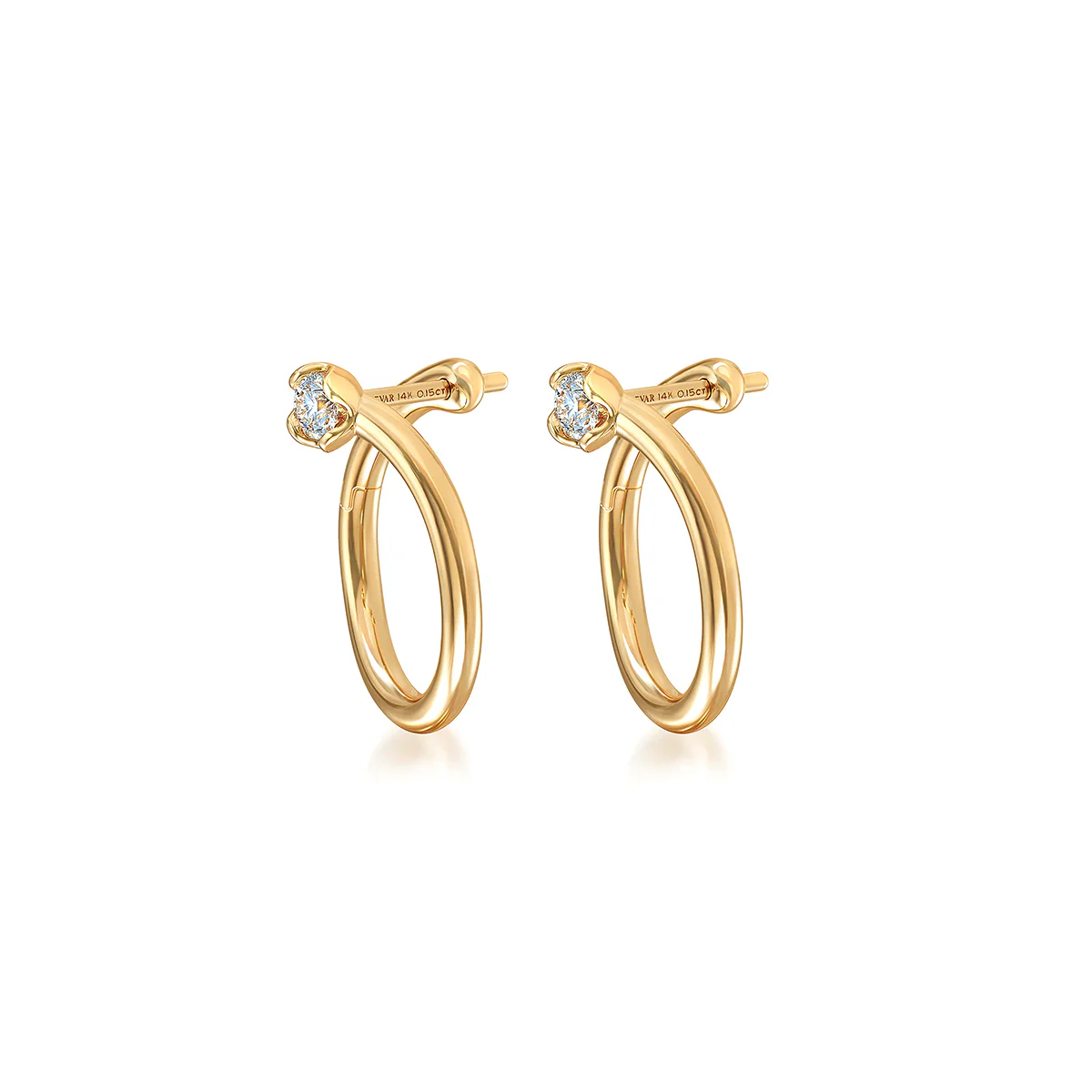 J'evar Lotus Petals Enso Diamond Earrings - Image 2