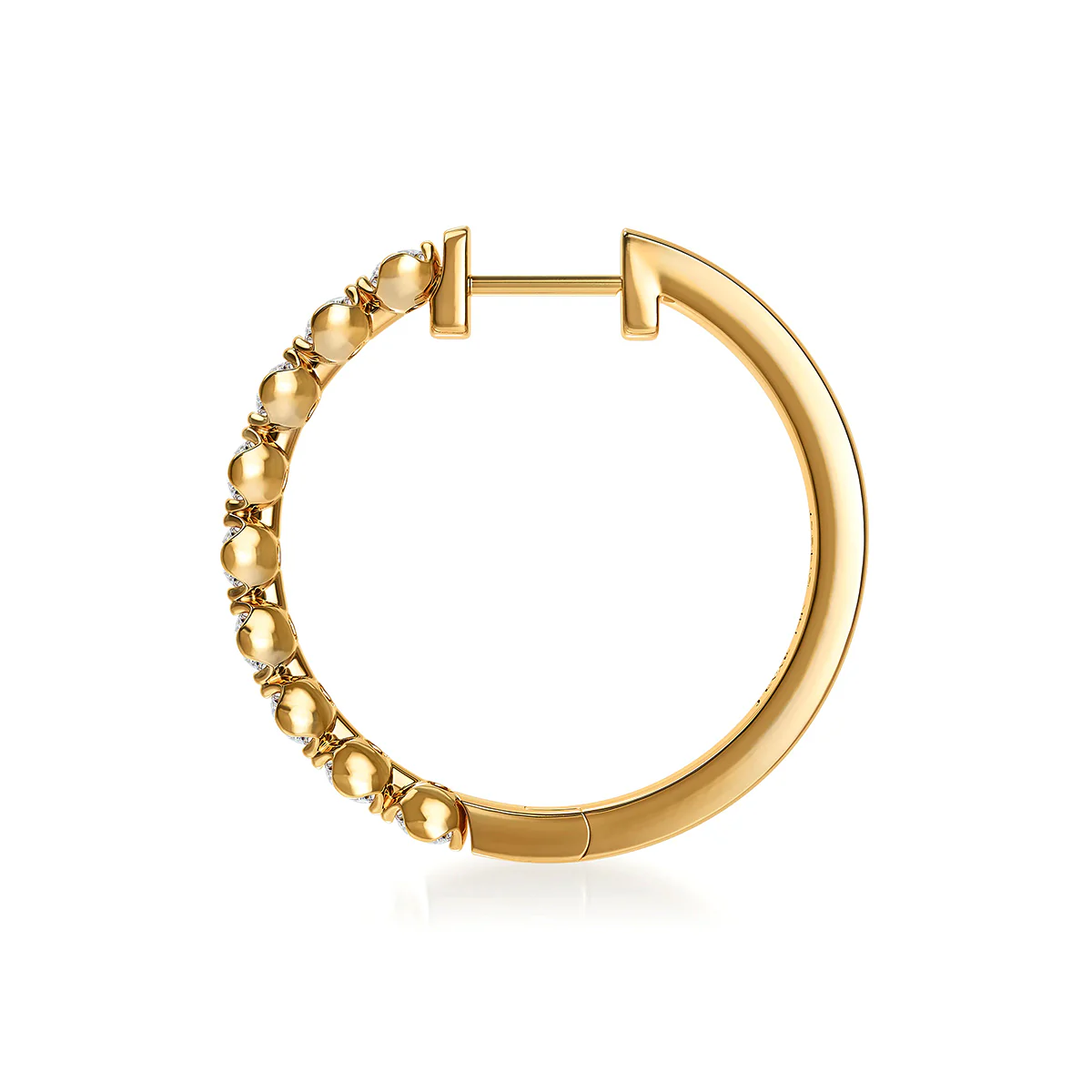 J'evar Lotus Petals Diamond Hoop Earrings - Image 3