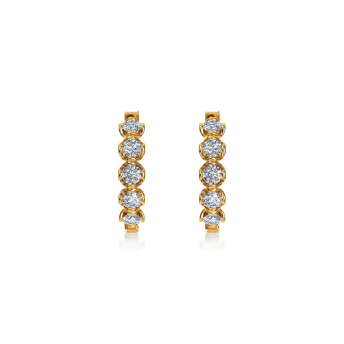J'evar Lotus Petals Diamond Hoop Earrings - Image 2