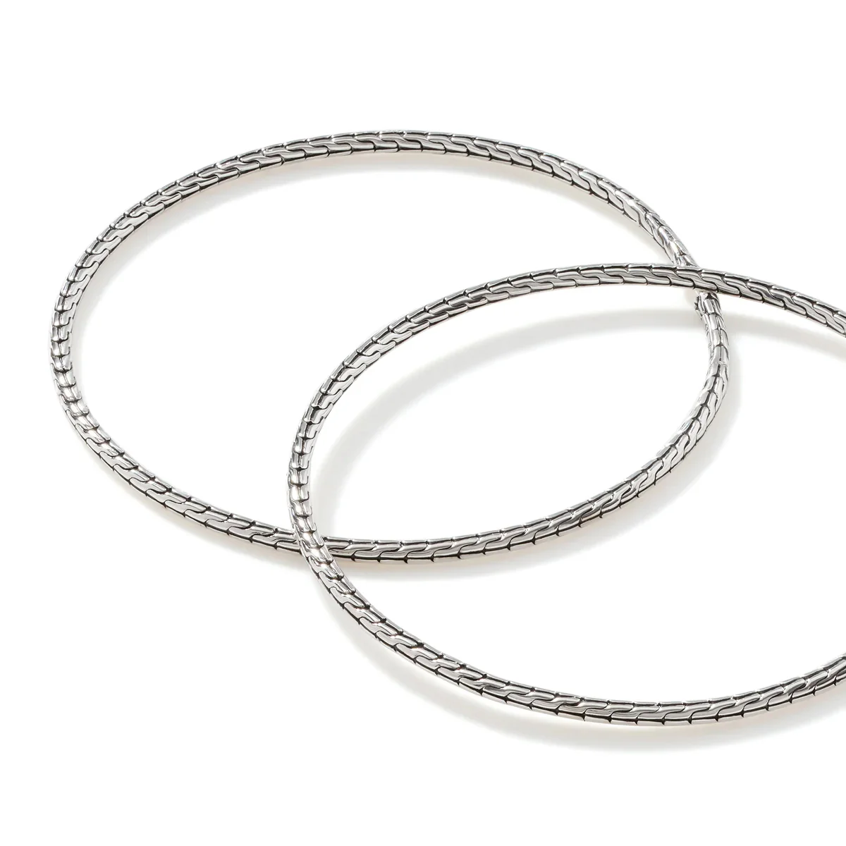 John Hardy Carved Chain Hoop Earrings - Image 2