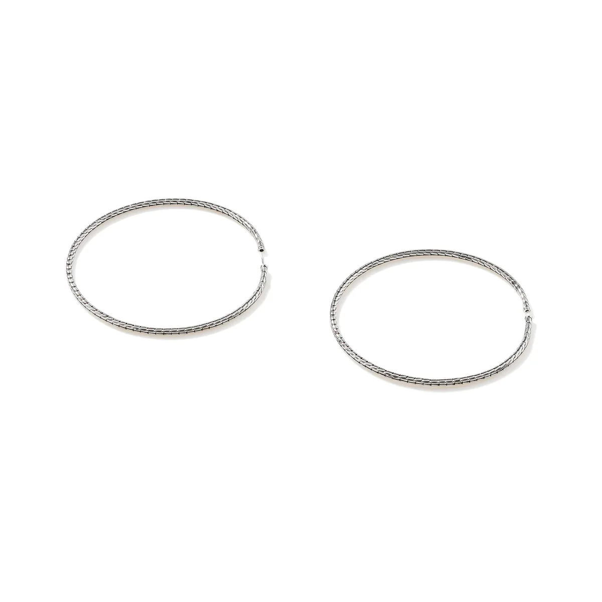 John Hardy Carved Chain Hoop Earrings - Image 4