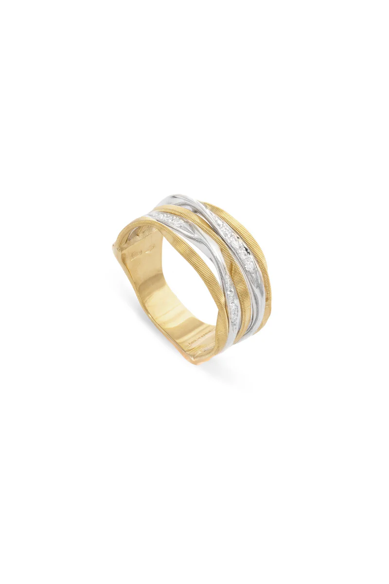 Marco Bicego Marrakech Onde Five-Strand Coil Ring with Diamond Strands