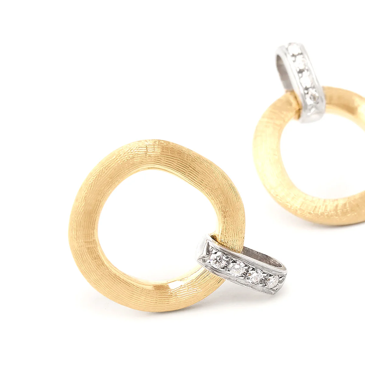 Marco Bicego Jaipur Gold Drop Earrings With Diamonds - Image 3