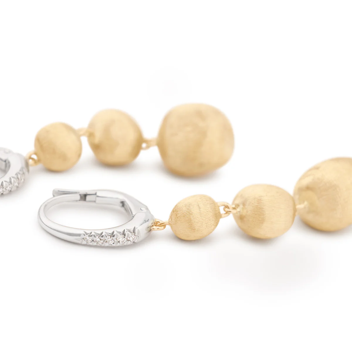 Marco Bicego Africa Graduated Drop Earrings With Diamond Clip - Image 2