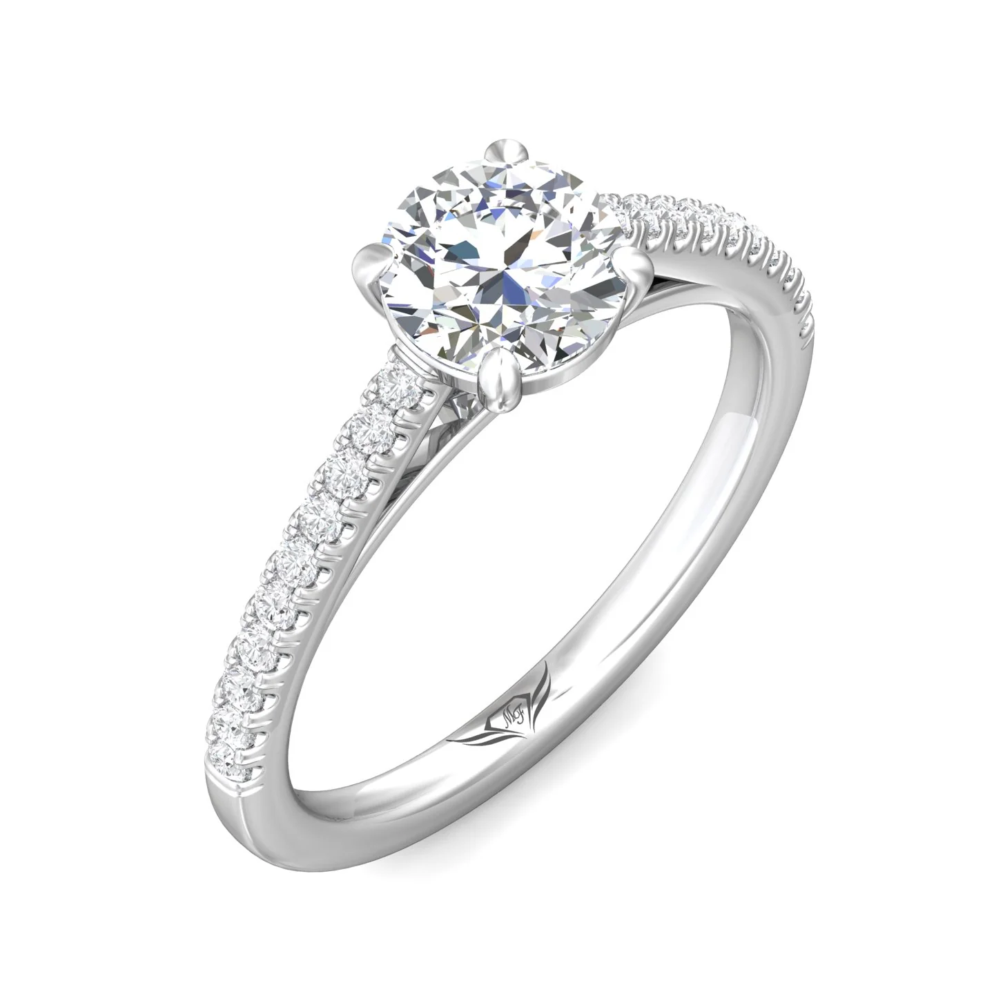 Martin Flyer Micropave Round Engagement Ring DERM18-1.3PL-C-7.5RD - Image 5