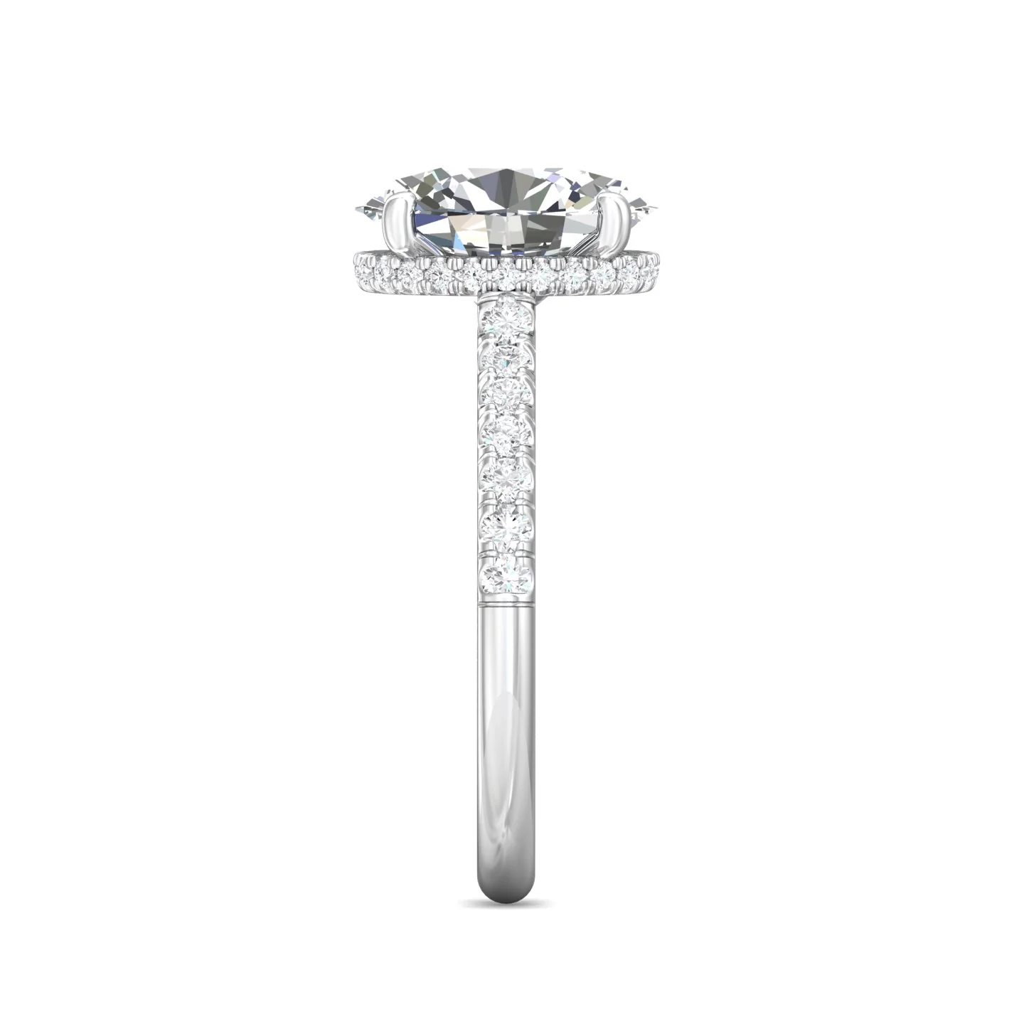 Martin Flyer Micropave Oval Engagement Ring DERM92PL-C-10.9X8.2OV - Image 4