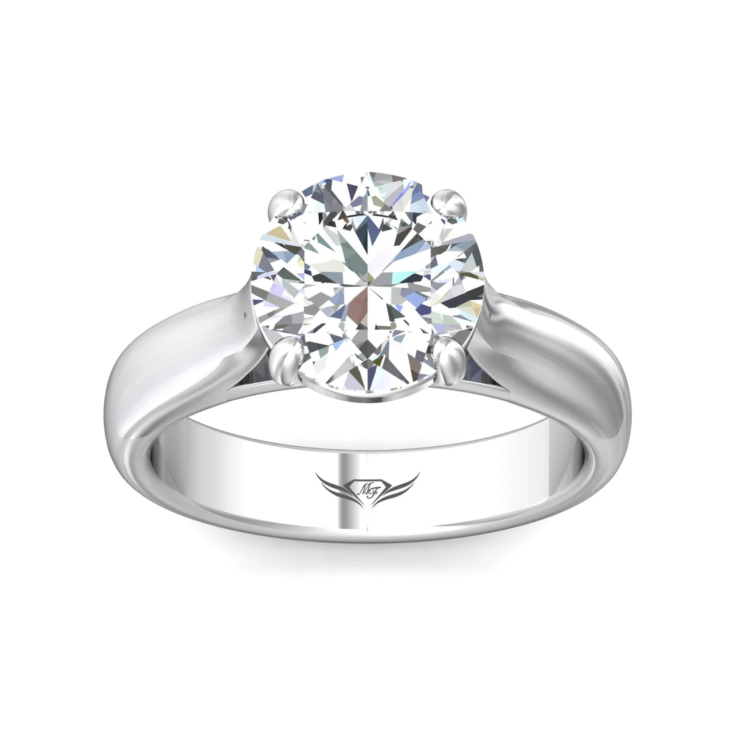 Martin Flyer Solitaire Round Engagement Ring DERS01LPL-9.0RD - Image 2