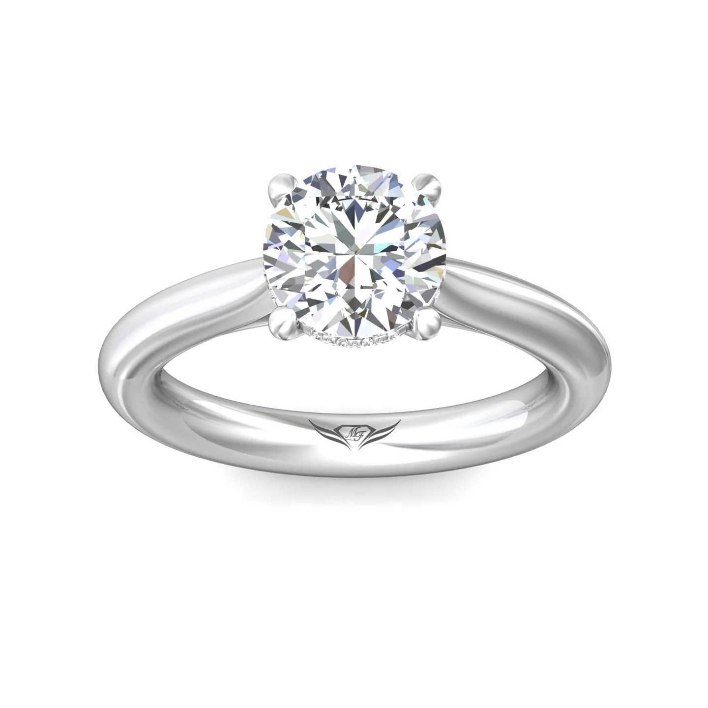 Martin Flyer Solitaire Round Engagement Ring DERS30PL-2.6-C-8.0RD - Image 2