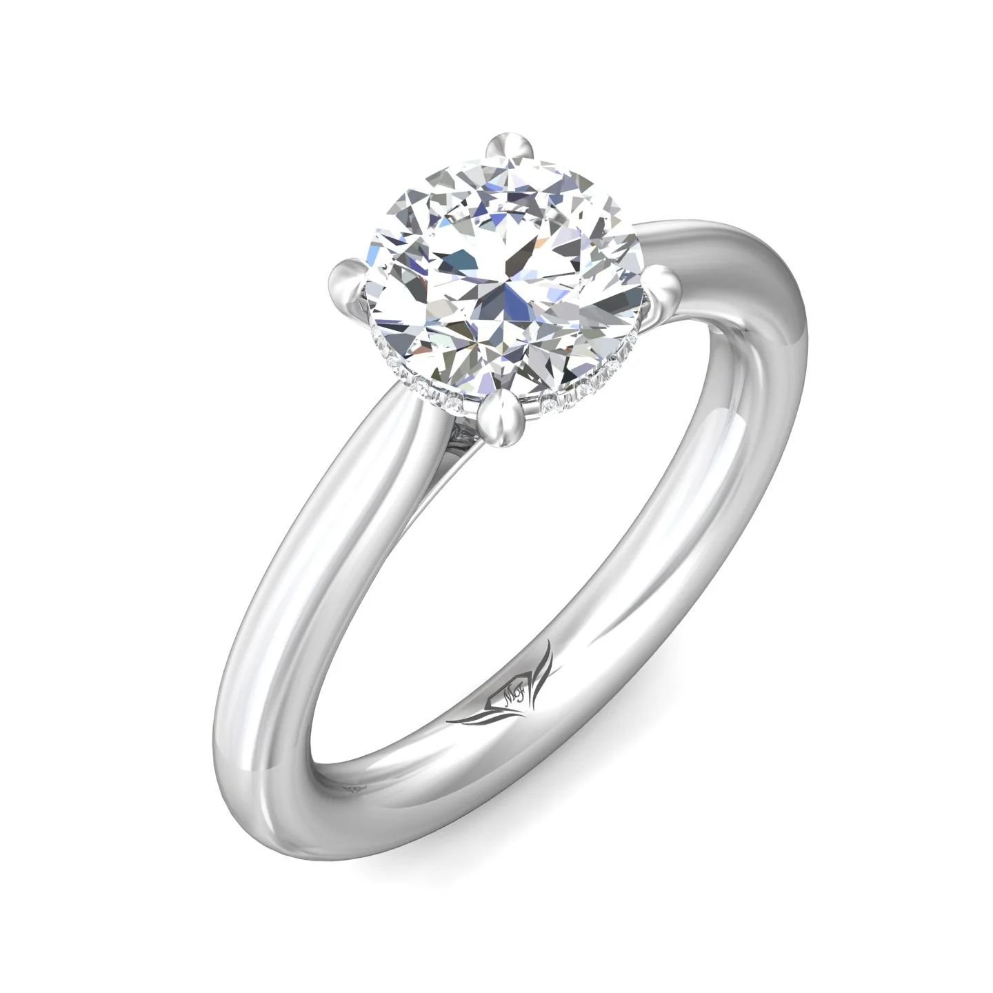 Martin Flyer Solitaire Round Engagement Ring DERS30PL-2.6-C-8.0RD - Image 5
