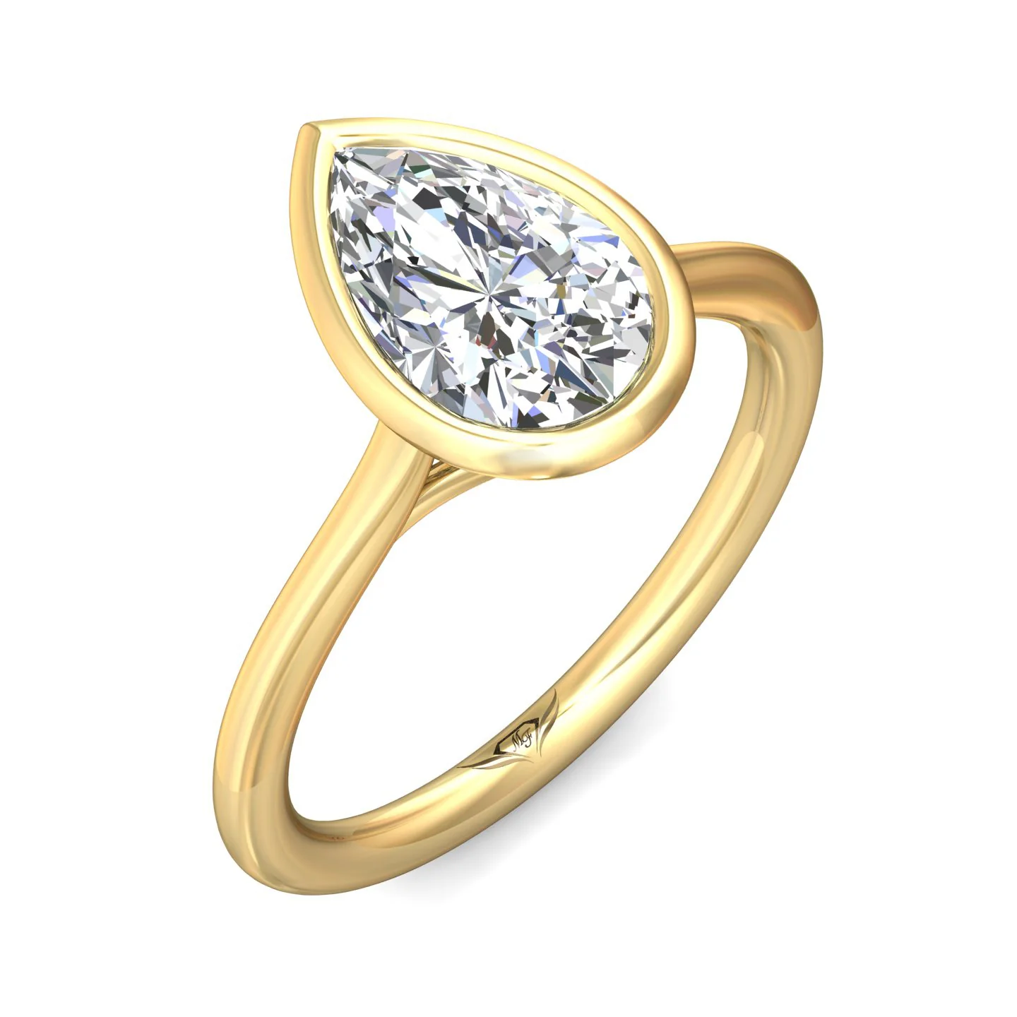 Martin Flyer Solitaire Pear Shaped Engagement Ring DERS33XSPSYZ-10.7X7.0PS - Image 5