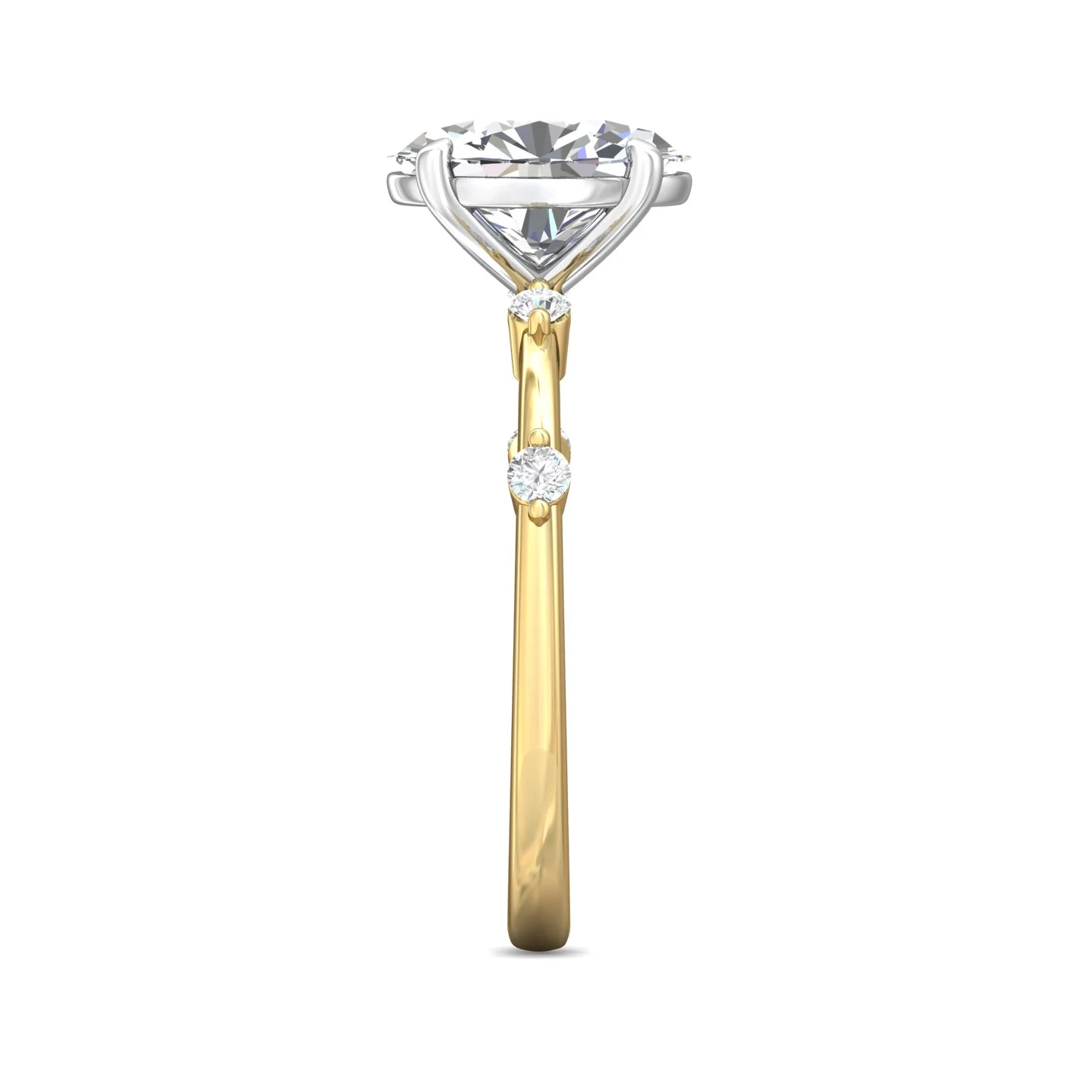 Martin Flyer Channel and Shared Prong Oval Engagement Ring DERSP10YZPL-C-9.7X7.2OV - Image 4