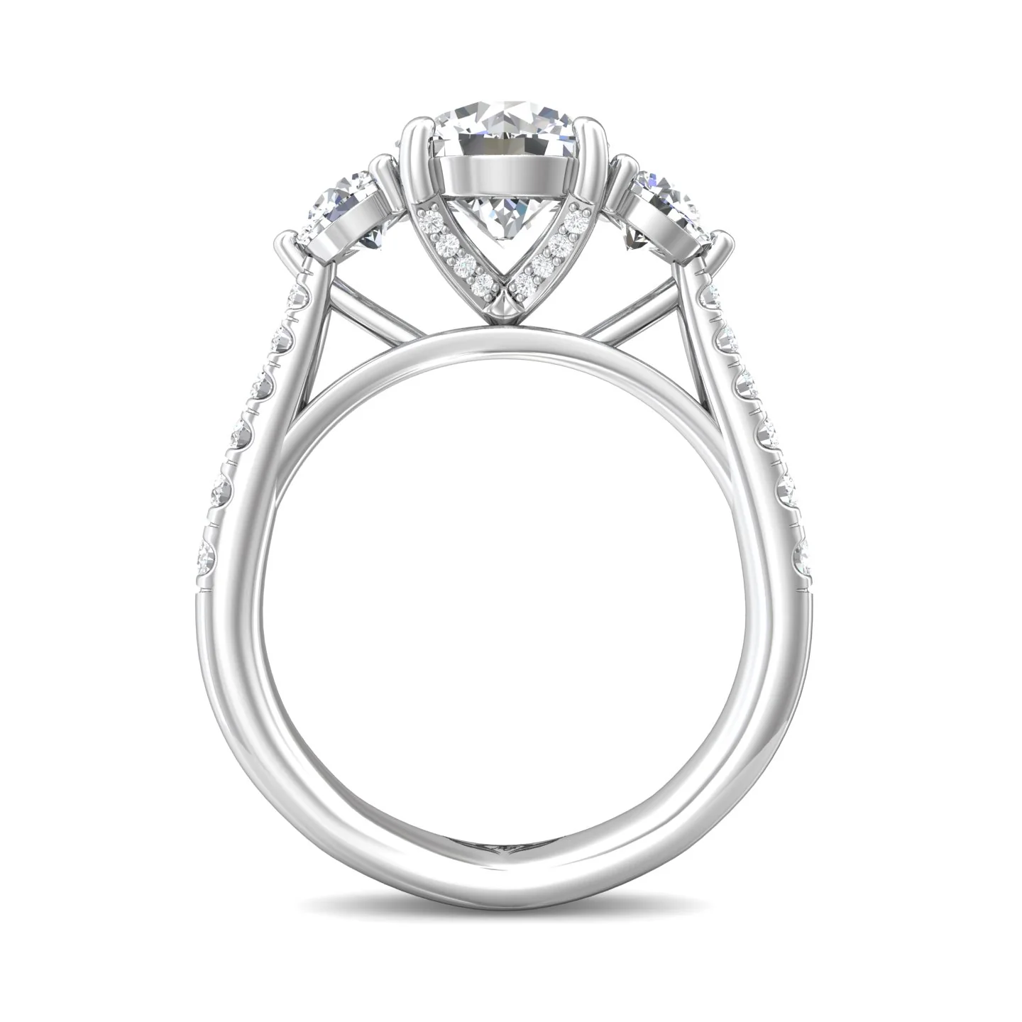 Martin Flyer Three Stone Round Engagement Ring DERT04MRPL-C-7.5RD - Image 3