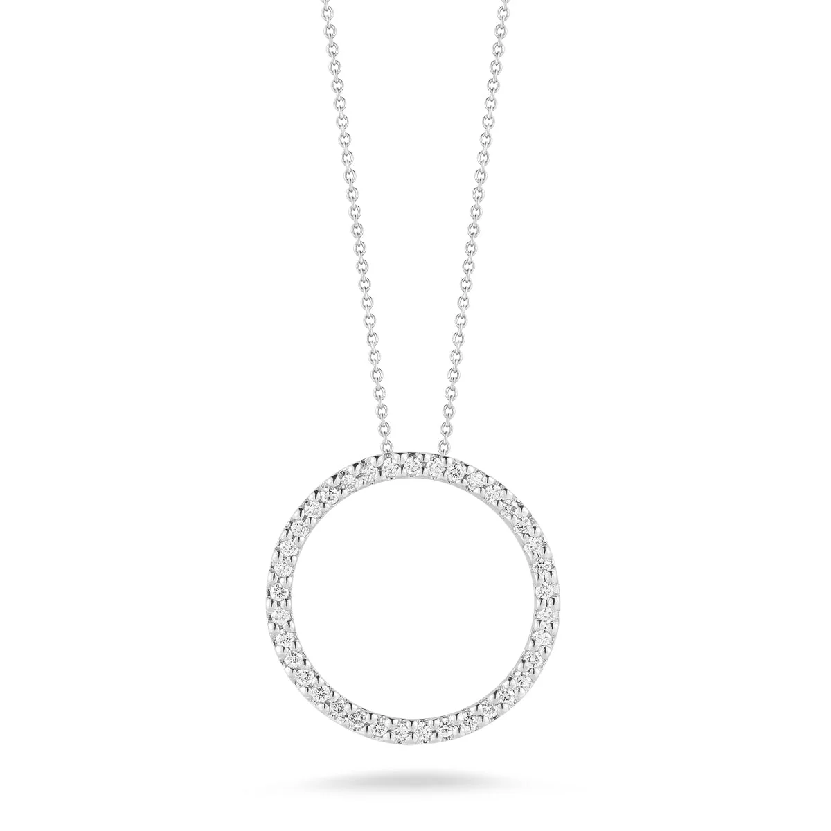 Roberto Coin Tiny Treasures Diamond Circle Pendant Necklace