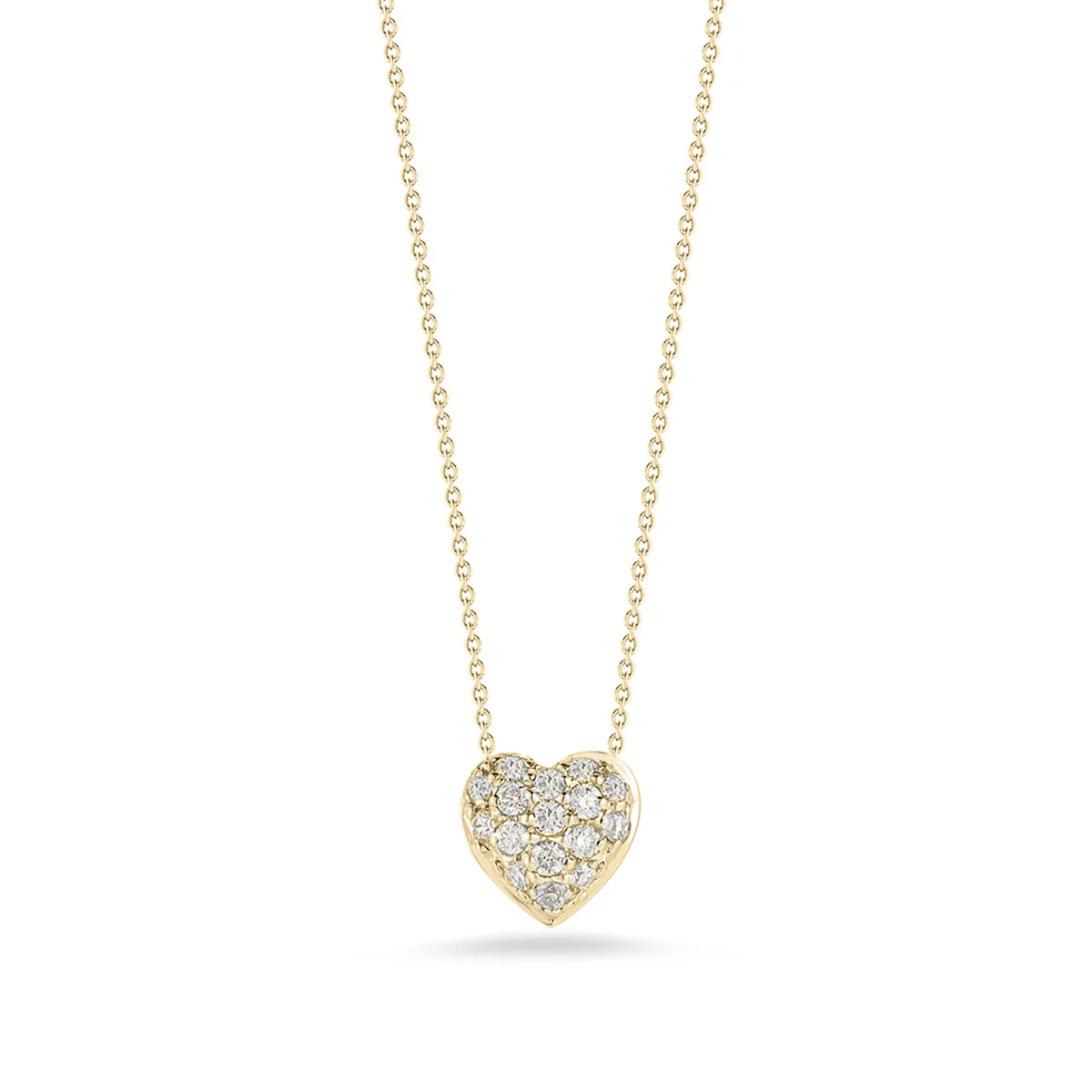 Roberto Coin Tiny Treasures Diamond Puffed Heart Necklace