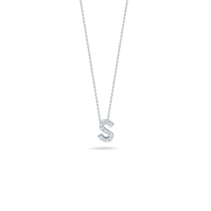 Roberto Coin Tiny Treasures Diamond Love Letter “S” Necklace