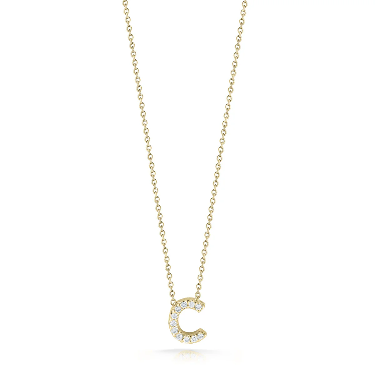 Roberto Coin Tiny Treasures Diamond Love Letter “C” Necklace