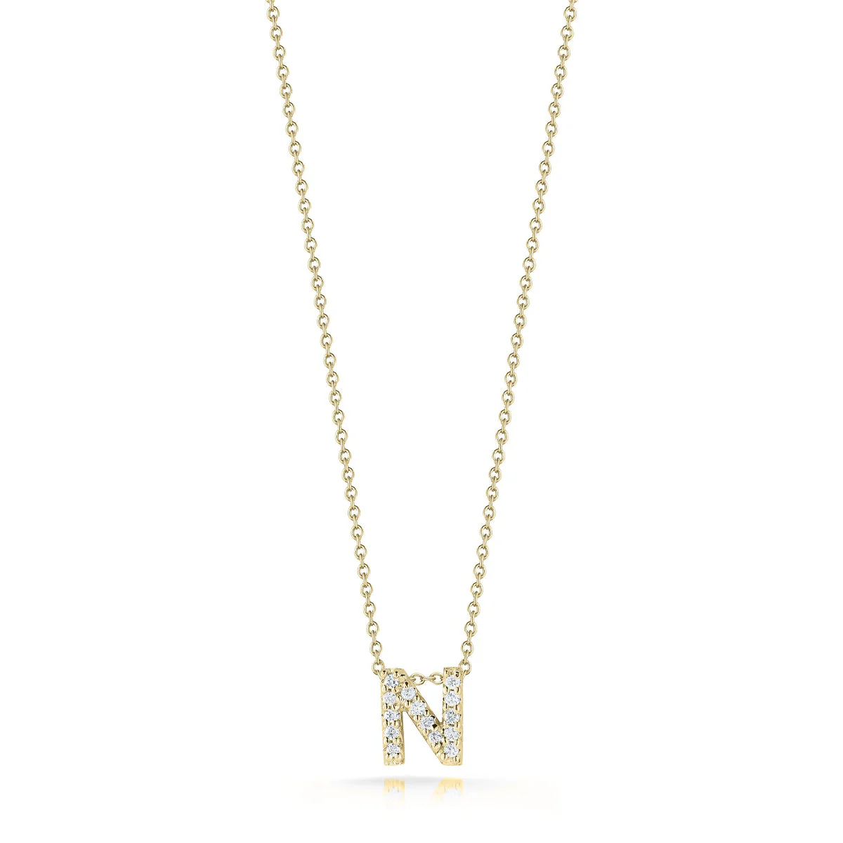Roberto Coin Tiny Treasures Diamond Love Letter “N” Necklace