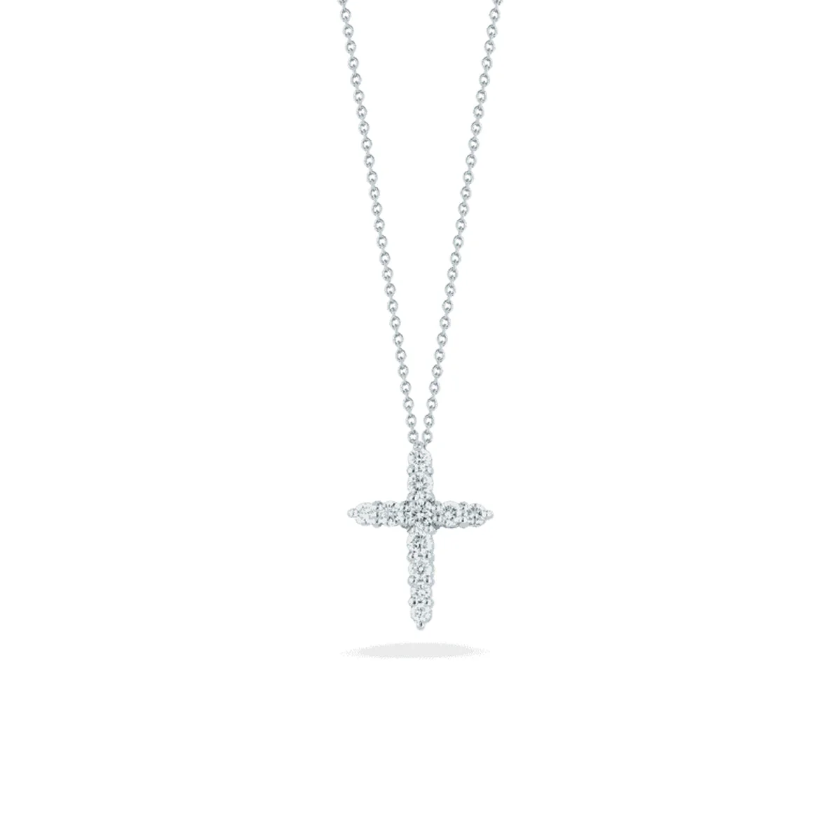 Roberto Coin Tiny Treasures Diamond Tapered Cross Necklace
