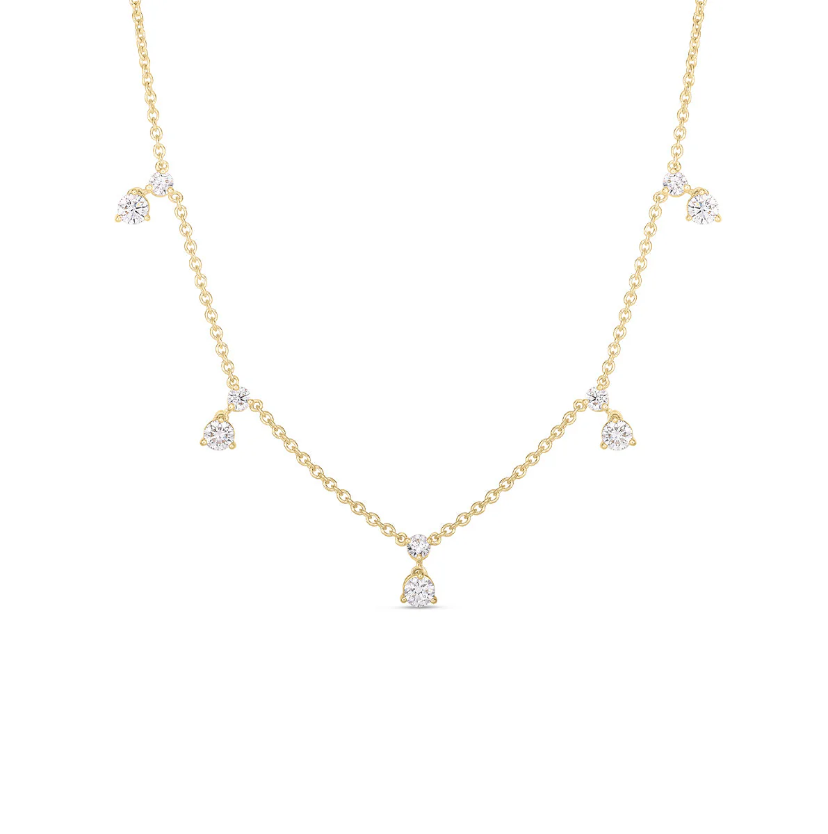 Roberto Coin Diamonds By The Inch Dangling 5 Station Necklace