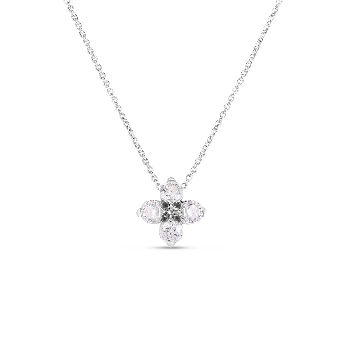 Roberto Coin Love In Verona Diamond Flower Necklace