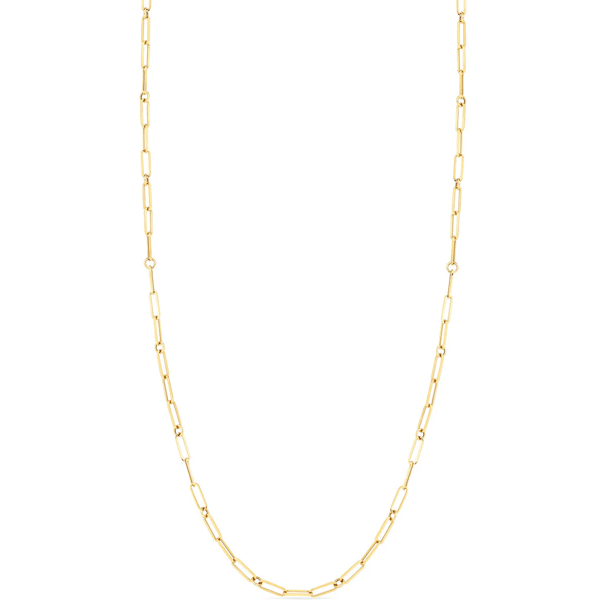 Roberto Coin Designer Gold Paperclip & Round Link Chain Necklace