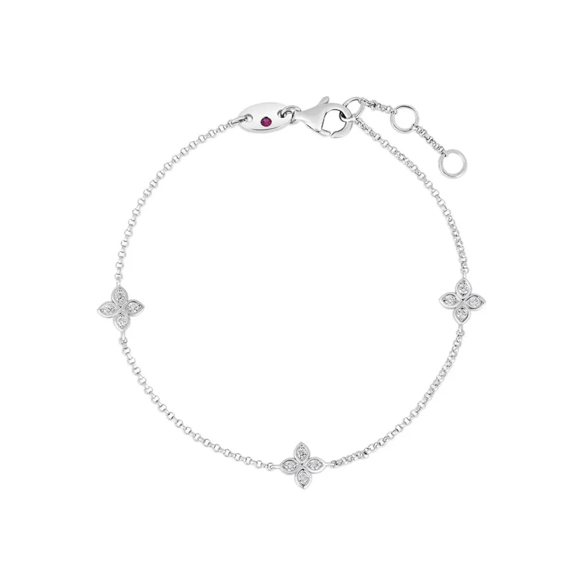 Roberto Coin Love In Verona 3 Station Flower Bracelet