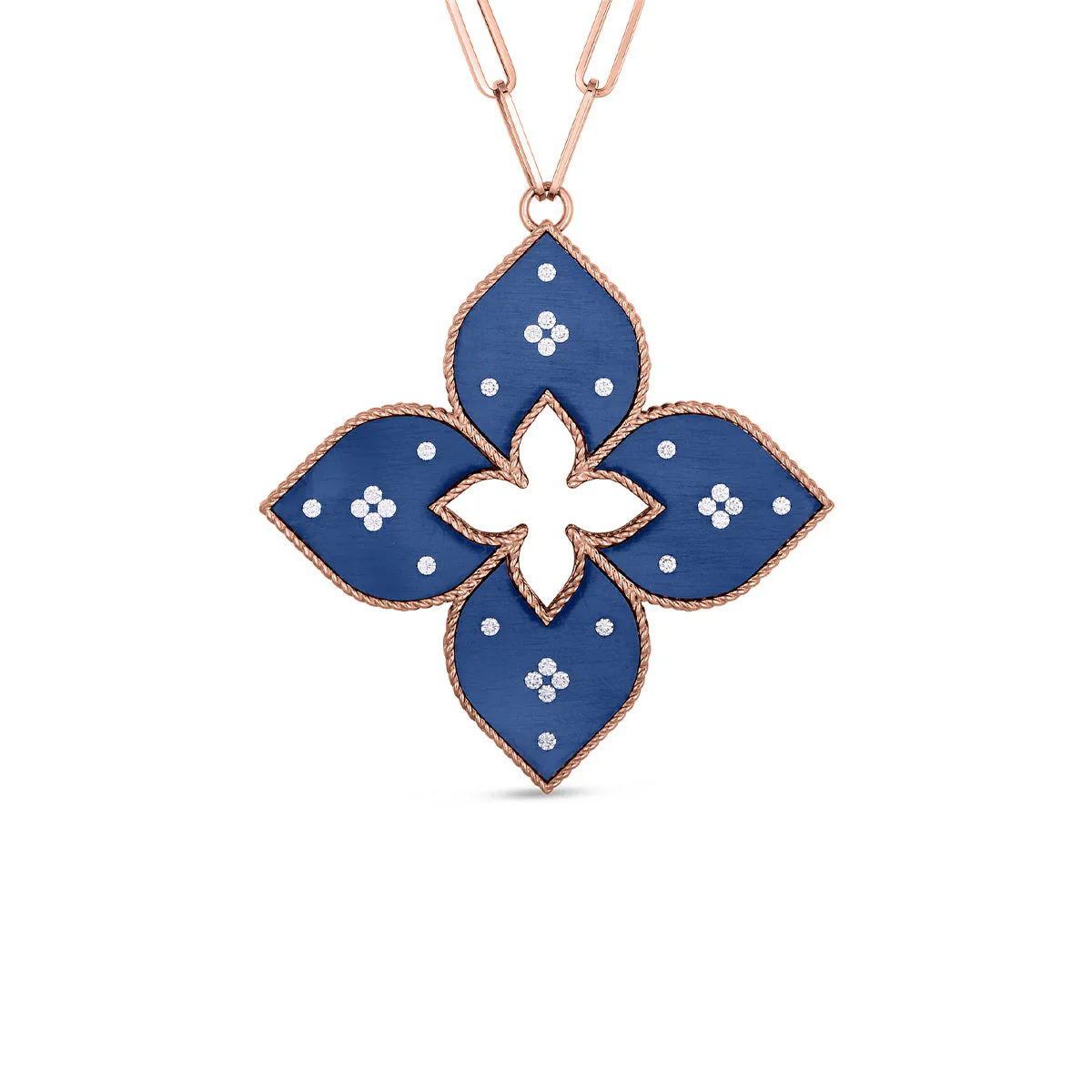 Roberto Coin Venetian Princess Dia Blue Titanium Large Pendant