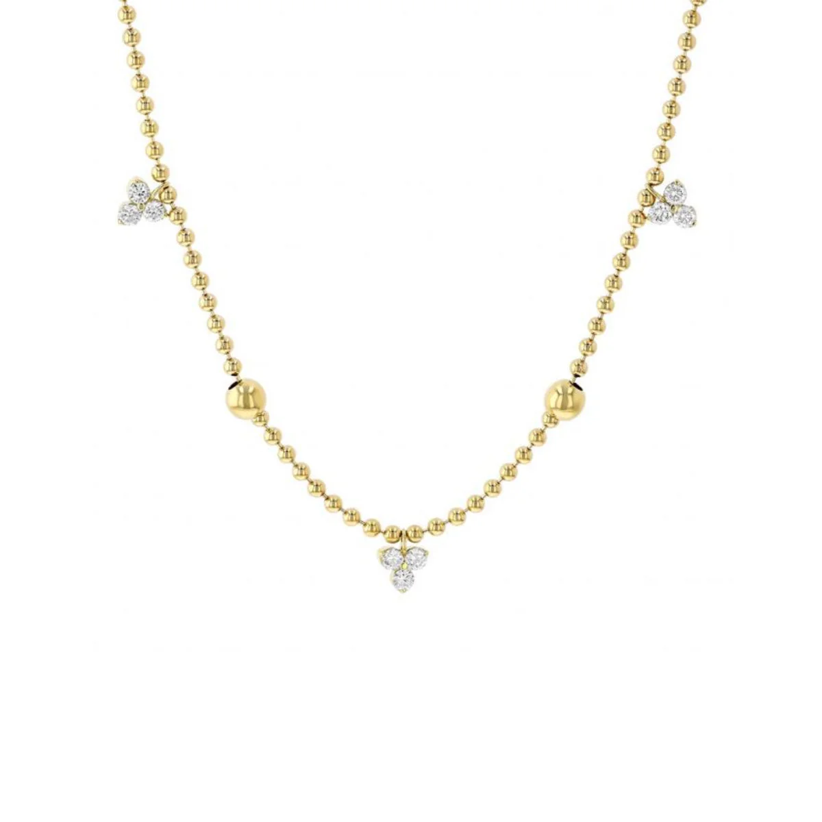 Roberto Coin Diamonds By The Inch Diamond Trio & Bead Station Necklace