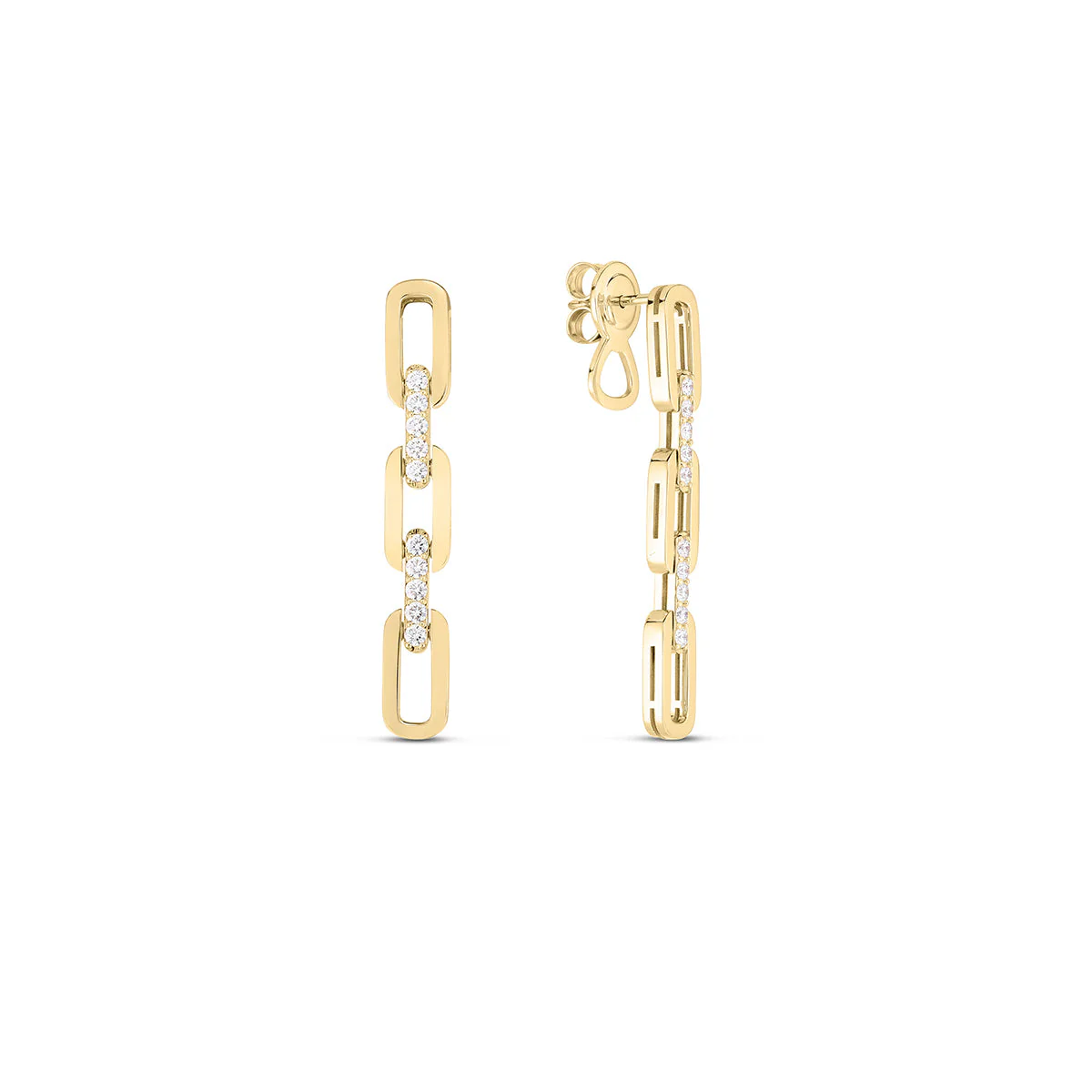Roberto Coin Navarra Diamond Link Drop Earrings