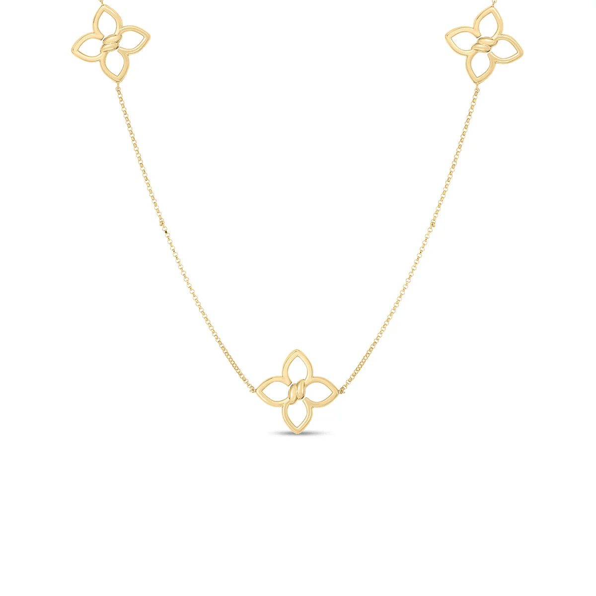 Roberto Coin Cialoma Diamond Flower Station Long Necklace