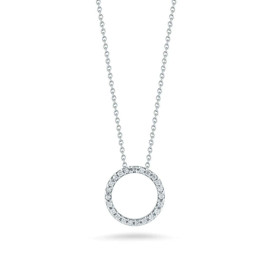 Roberto Coin Circle Pendant with Diamonds 001258AWCHX0
