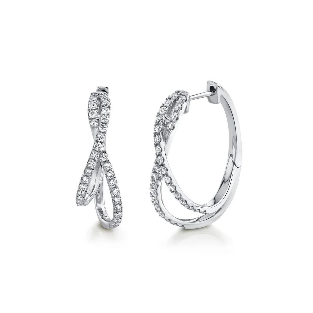 Shy Creation Eternal Diamond Oval Hoop Earrings
