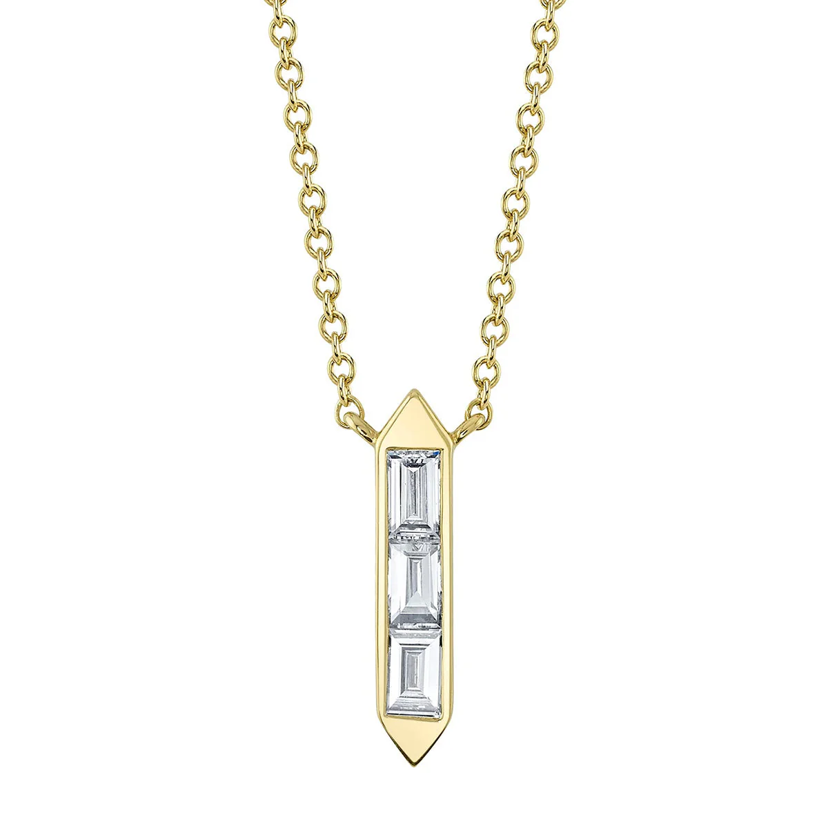 Shy Creation Bailey Diamond Baguette Necklace