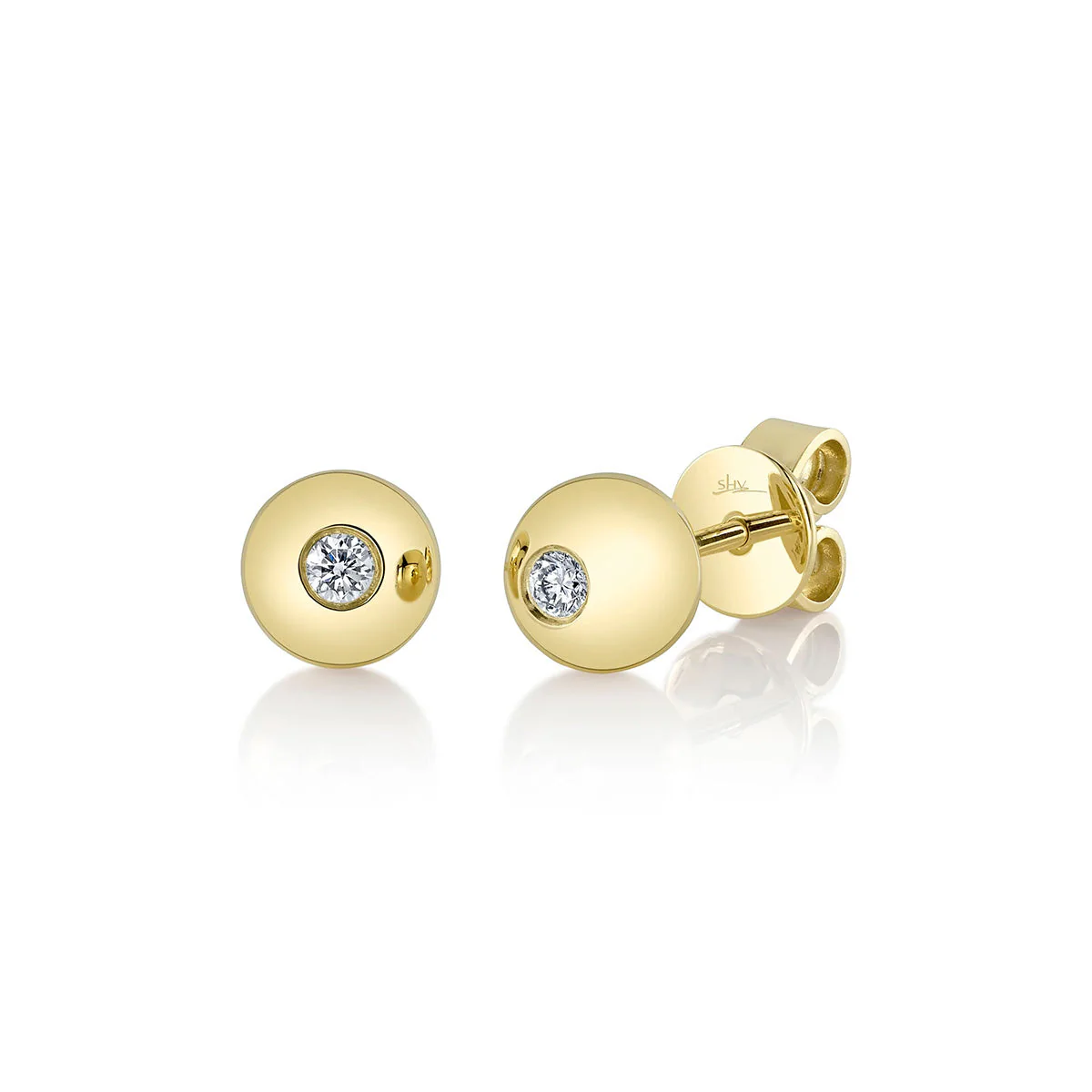 Shy Creation Bailey Diamond Bezel Stud Earrings