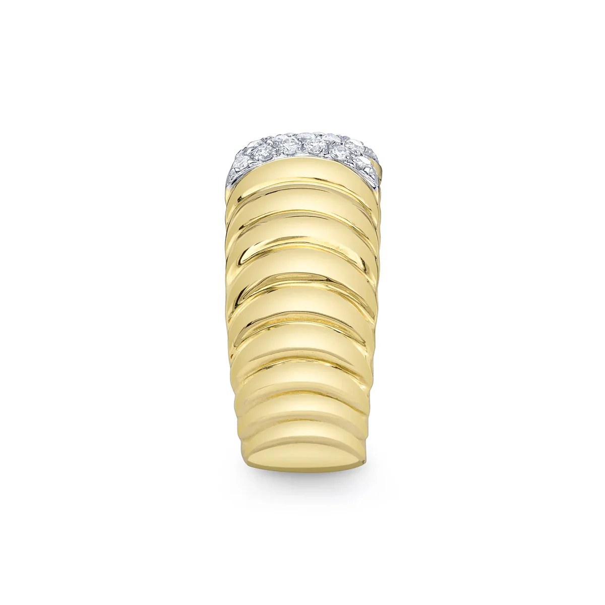Shy Creation Kate Diamond Ribbed Ring - Image 3