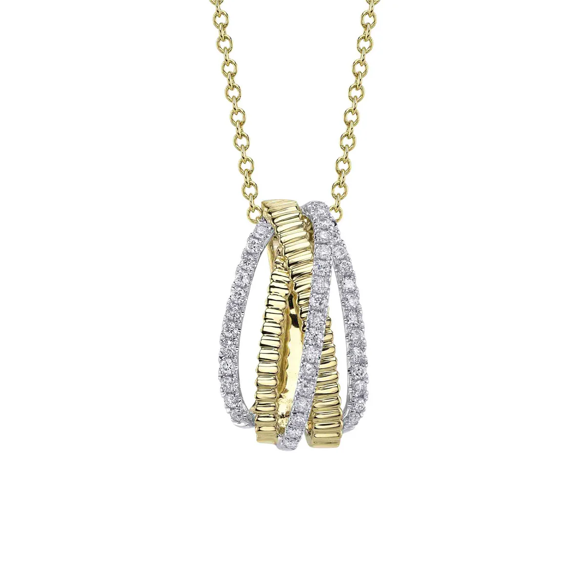Shy Creation Kate Diamond Ribbed Bridge Necklace